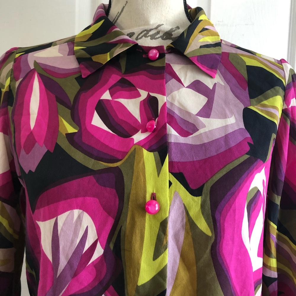 Missoni for Target Floral Button Down Blouse Top - Picture 6 of 9